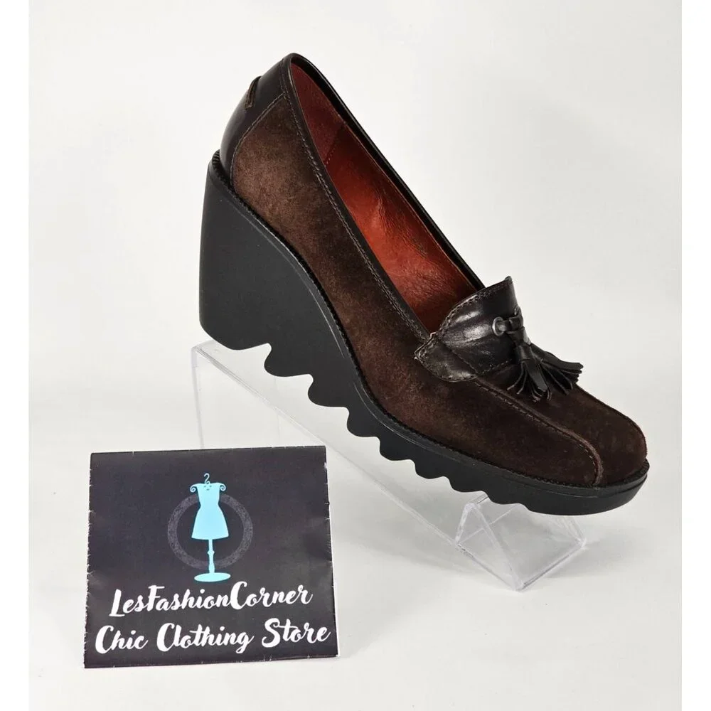 Donald J Pliner Women's Dark Brown Platform Wedges Size 8.5 506 - Picture 11 of 13